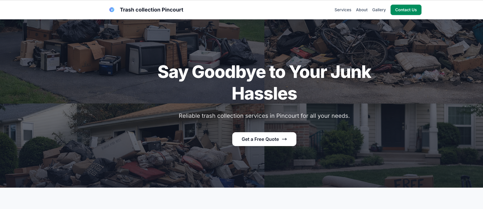 AI-generated business website with hero image and gallery